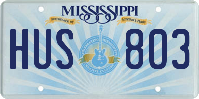 MS license plate HUS803