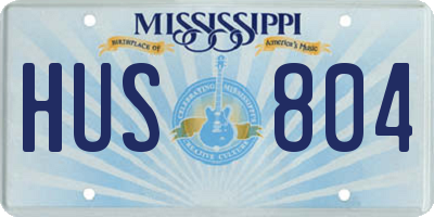 MS license plate HUS804