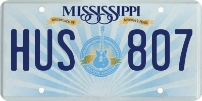 MS license plate HUS807