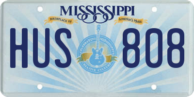 MS license plate HUS808