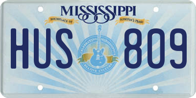MS license plate HUS809