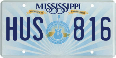 MS license plate HUS816