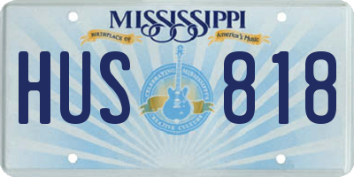 MS license plate HUS818