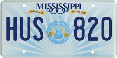 MS license plate HUS820