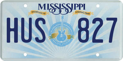 MS license plate HUS827