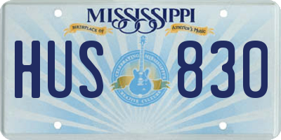 MS license plate HUS830