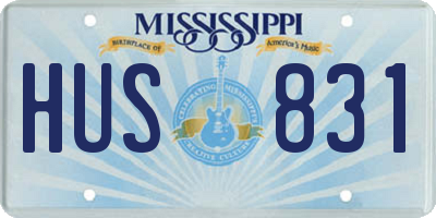 MS license plate HUS831