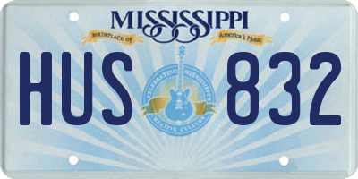MS license plate HUS832