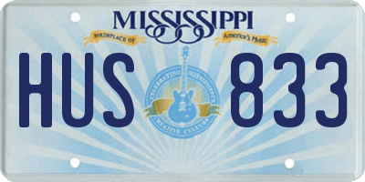 MS license plate HUS833