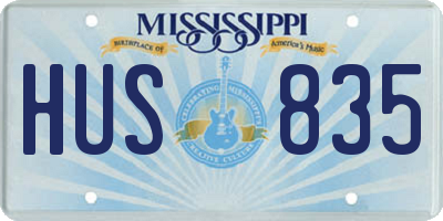 MS license plate HUS835