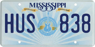 MS license plate HUS838
