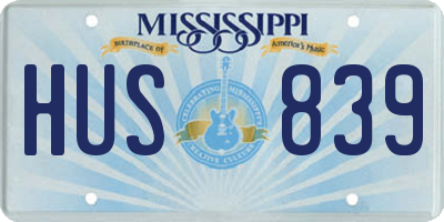 MS license plate HUS839