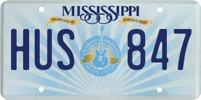 MS license plate HUS847