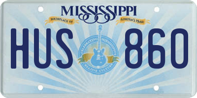MS license plate HUS860