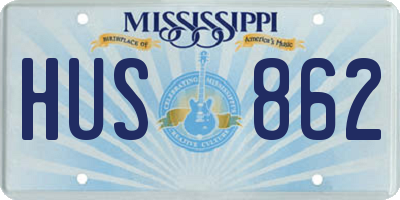 MS license plate HUS862