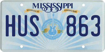 MS license plate HUS863