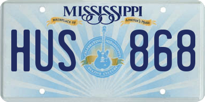 MS license plate HUS868
