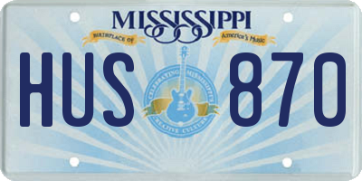MS license plate HUS870