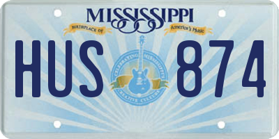 MS license plate HUS874