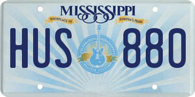 MS license plate HUS880