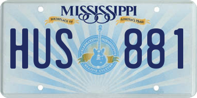 MS license plate HUS881