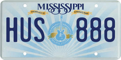MS license plate HUS888