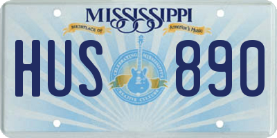 MS license plate HUS890