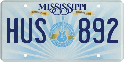 MS license plate HUS892