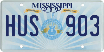 MS license plate HUS903