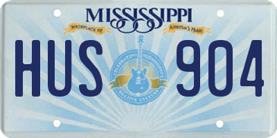 MS license plate HUS904