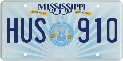 MS license plate HUS910