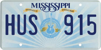 MS license plate HUS915