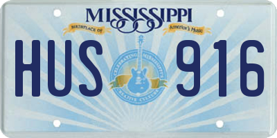 MS license plate HUS916