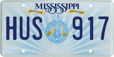 MS license plate HUS917