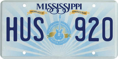 MS license plate HUS920