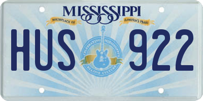 MS license plate HUS922