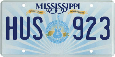 MS license plate HUS923
