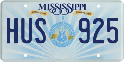 MS license plate HUS925