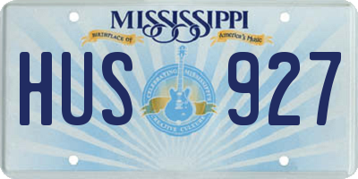 MS license plate HUS927