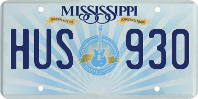 MS license plate HUS930