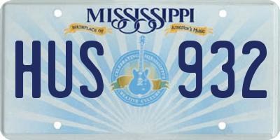 MS license plate HUS932