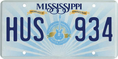 MS license plate HUS934