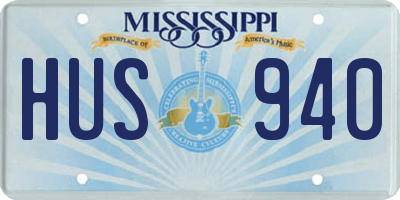 MS license plate HUS940