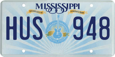 MS license plate HUS948