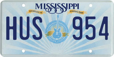 MS license plate HUS954
