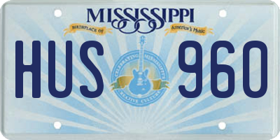 MS license plate HUS960