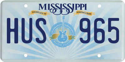 MS license plate HUS965