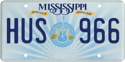 MS license plate HUS966