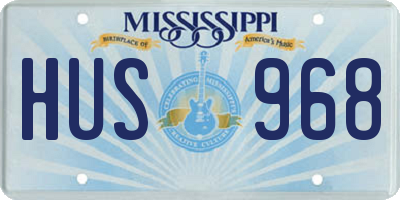 MS license plate HUS968