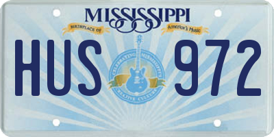 MS license plate HUS972